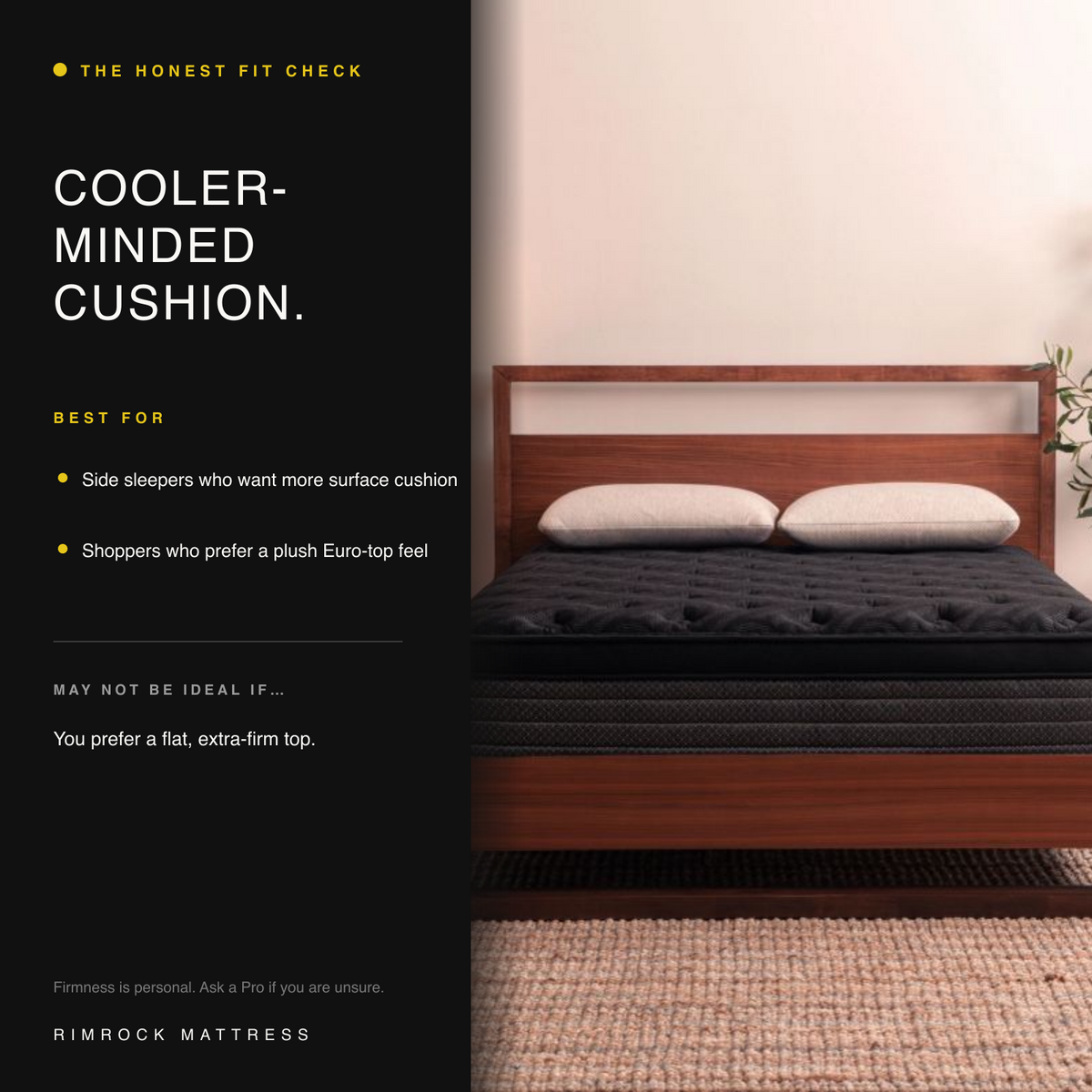 Craftsman Gel Euro Top mattress fit guide for side sleepers seeking more surface cushion.