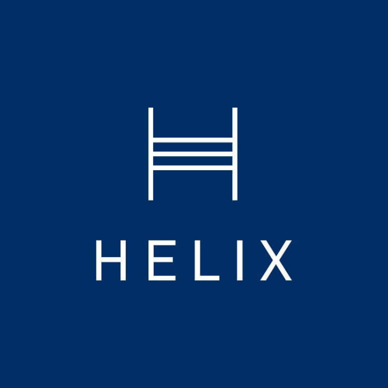 Helix Sleep brand logo, shown as an authorized Helix mattress dealer.