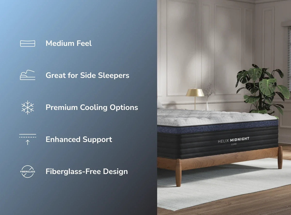 Helix Midnight Luxe mattress side profile