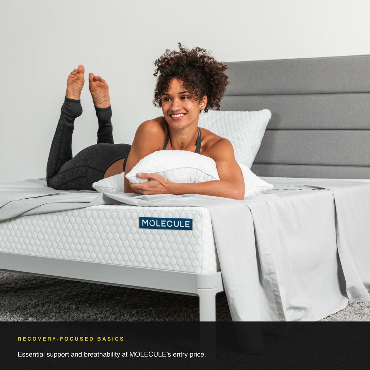 MOLECULE Core 10 mattress detail and lifestyle view