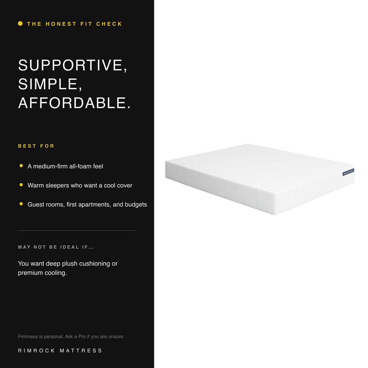 MOLECULE Core 10 honest fit guide for shoppers who prefer a medium firm feel