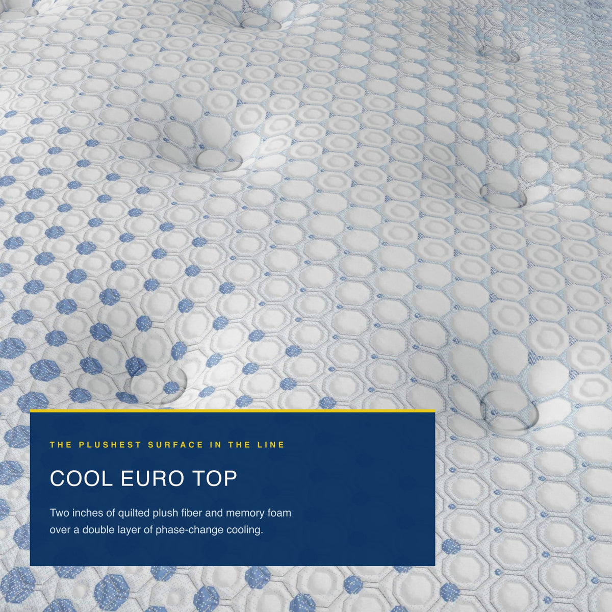 Close-up of the Cool Euro Top fabric on the MOLECULE Engage Elite Hybrid 14 mattress