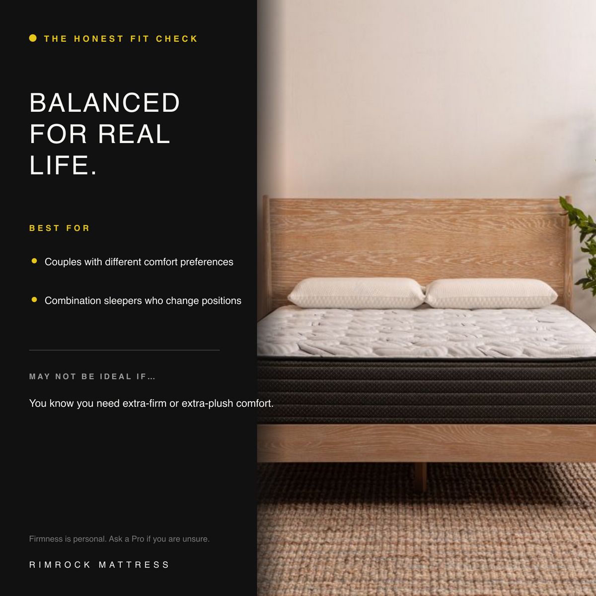 Cottage Medium mattress fit guide for couples and combination sleepers seeking balanced comfort.