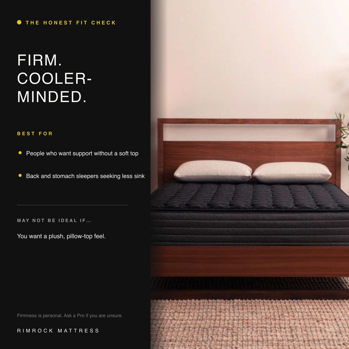 Craftsman Gel Firm mattress fit guide for sleepers seeking firm support without a soft top.